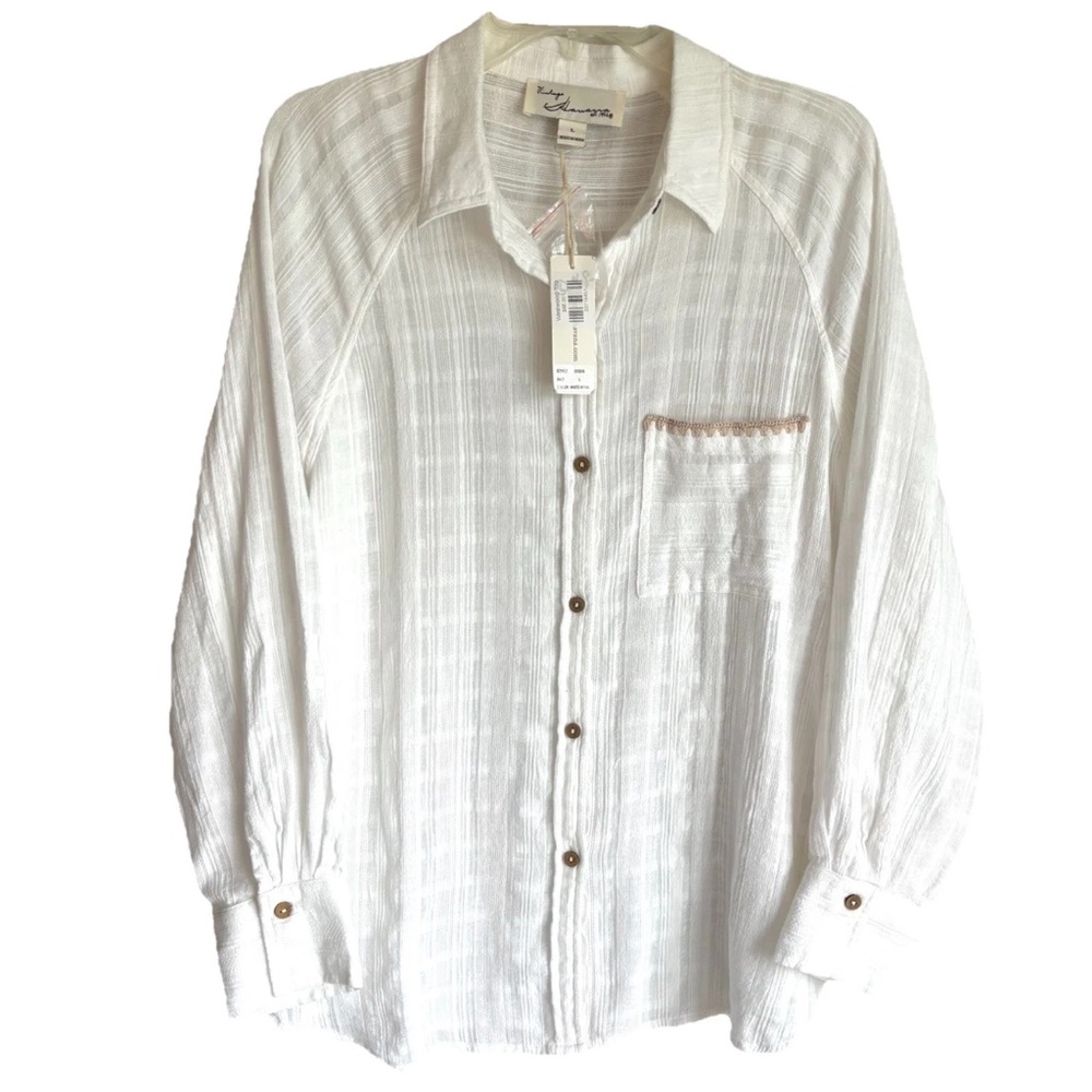 Vintage Havana Westwood Button Down White Top Size L